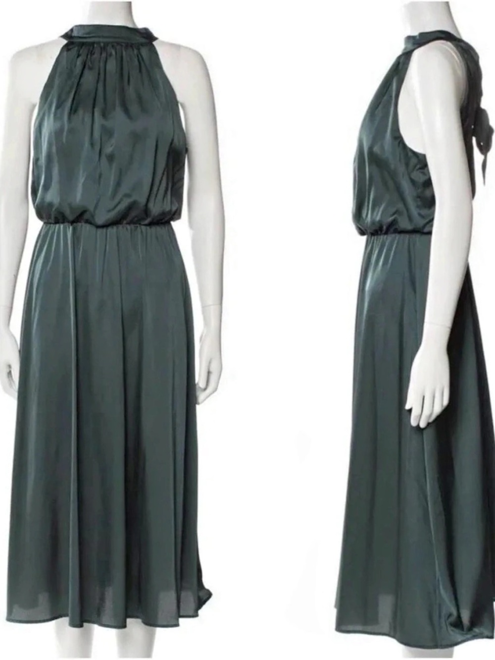 Nicole Miller New York Maxi Halter Dress in Green Size Small Like New